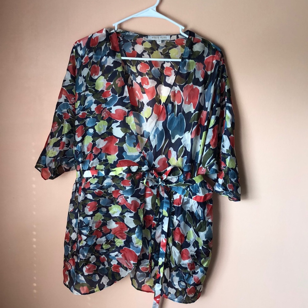 Sheer Wraparound Maternity Top